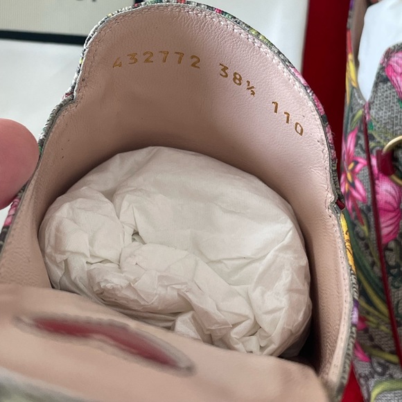 ❌SOLD❌ GUCCI Jordan Flora Canvas and Leather Mules -Size 38.5 - Picture 11 of 11